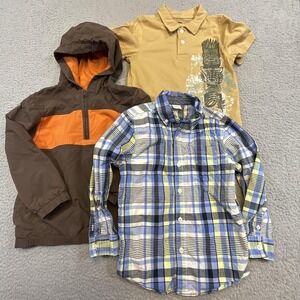 Gymboree Outfit Lot Boys 5-6 Jacket Dress Shirt Polo Tiki Plaid Casual Graphic